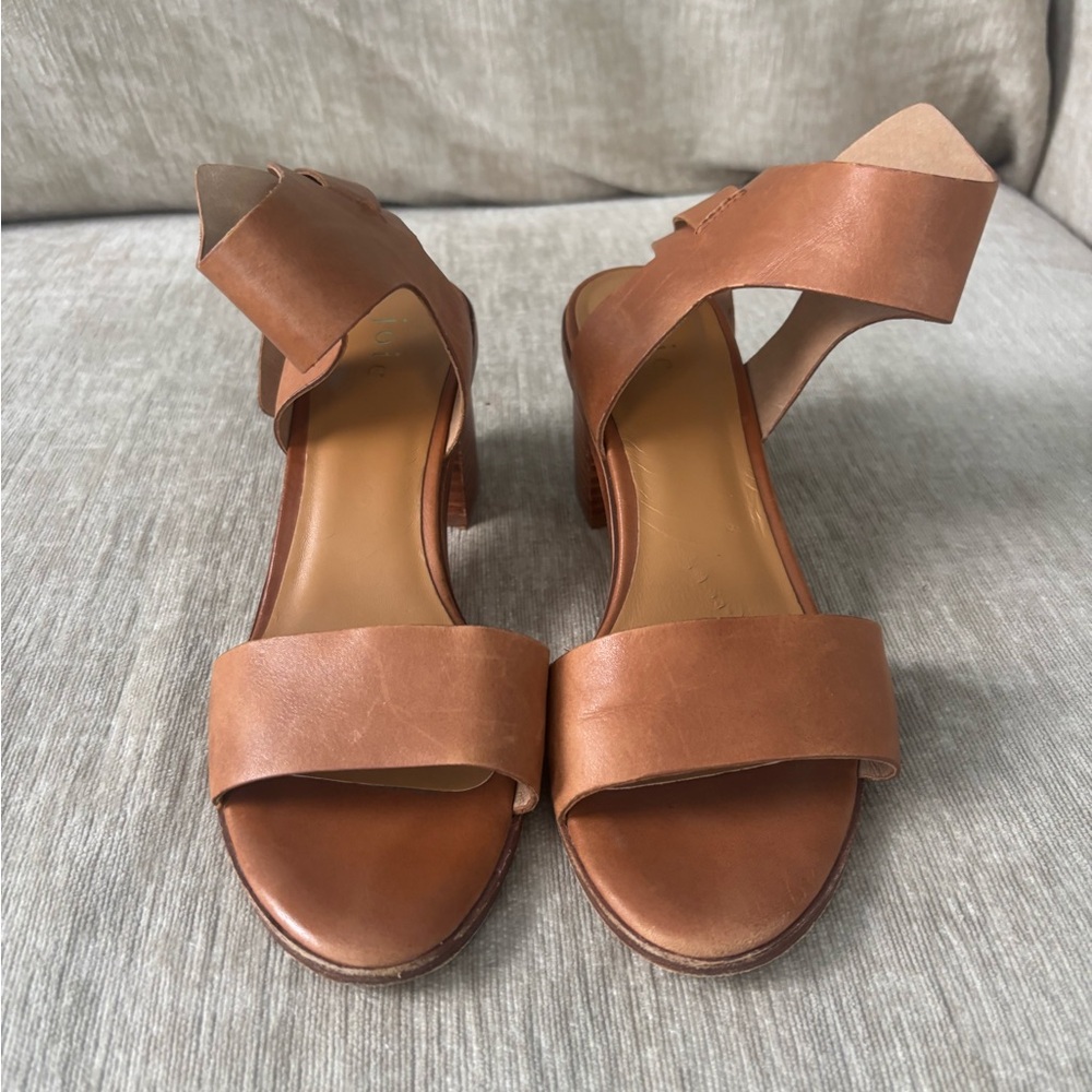 Joie Elegant Tan Leather Women's Sandals with Ankle Strap